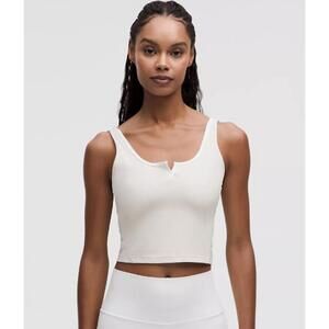 NWT Lululemon Align Notched-Neck Tank Top Light Ivory/White Size 12